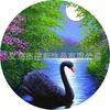 Diy668 Cisne Negro Transfronterizo Piedra del Tiempo Cristal de Gema Parche Redondo de Vidrio Accesorios Al Por Mayor
