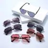 2294 Gafas de Sol de Metal con Doble Puente y Forma poligonal Exportación Transfronteriza Amazon UV400 Tendencia de Moda