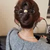 Grampo de Cabelo Reto Elegante com Laço e Pérolas para Mulheres 2026 Novo Modelo Grampo de Cabelo Torcido de Alta Qualidade para a Parte de Trás da Cabeça Grampo de Tubarão