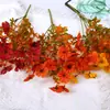 Plantas Artificiales de Otoño, Flores Falsas, Gloria de la Mañana, Eucalipto, Violetas de Colores Otoñales, Flores de Plástico para el Hogar, Flores Decorativas