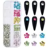 Nuevos productos semiacabados de joyería para uñas de diamante de pelo Súper Brillante Corazón Torcido Diamante rectangular bola de diamante hecha a mano Traje de diamantes para uñas de perla