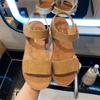 Sandalias planas con suela de res, zapatos nuevos de primavera 2023, zapatos romanos para estudiantes, zapatos de playa, zapatos de suela blanda para mujer.