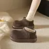 Botas de neve "Batatinha" estilo Birkenstock com sola grossa para mulheres, novo modelo popular do inverno de 2026, forradas com pelúcia, espessadas, quentes, sapatos de algodão acolchoados