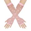 Mangas de Red con Diamantes Calientes Guantes de Fiesta Red Europea y Americana Malla Elástica Caliente con Diamantes Guantes de Medio Dedo Calientes con Diamantes Transfronterizos
