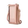 Cartera para Mujer con Patrón de Lichi, Bolsa para Teléfono con Ventana Transparente, Bolso de Hombro de Tres Capas a la Moda, Bolso Cruzado al por Mayor, Estilo Fresco y Dulce