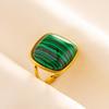 Anillo de Acero Inoxidable 304 Anillo de Acero de Titanio Geométrico Femenino Masculino Moda Combinable Nicho Sentido Avanzado Ajuste Abierto Cacao