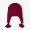 Gorro de Punto Estilo Urbano para Mujer Adulta para Invierno, Gorro Cálido para Exteriores que Protege los Oídos, Estilo Coreano, Gorro Grueso de Lana con Pompón