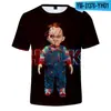 Padrão Bebê Fantasma de Filme de Terror 3D Impressão Digital Transfronteiriço Novo Terno Curto Casual Masculino Manga Curta