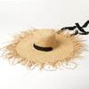 Nuevo Sombrero de Paja de Ala Ancha con Borde de Lana Mezclada de Papel Lafite y Paja para Primavera y Verano Moda al Aire Libre Playa Protector Solar Sombrero de Paja de Moda