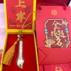 Placa de Oro Puro 999 con el Nombre del Famoso Monje Manjushri, Adorno Colgante para Coche, Recuerdo de la Montaña Wutai, Colgante de Buena Suerte, Colgante de Placa de Oro