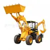 Máquina multifuncional para carga de alta eficiencia de materiales de arena y grava, carga frontal y excavación trasera, utilizada en operaciones de zanjeo agrícola