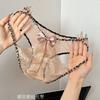 Calcinhas Estampadas de Leopardo com Renda, Levanta Bumbum Quente, Cruz com Laço Sino de Renda, Calcinhas Transparentes de Cintura Baixa para Mulheres no Atacado