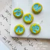 Serie Verde Amarillo de Fuegos Artificiales de Vidrio Checo Doméstico Placa Grabada Hoja Hecha a Mano Pintada con Oro Materiales y Accesorios para Pulsera DIY