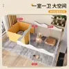 Cerca para animais de estimação Isolamento para cães Combinação livre Interior Canil para cães pequenos com área sanitária Cerca doméstica Gaiola para cães