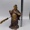 Varios tamaños latón Guan Gong cuchillo cuchillo oblicuo latón dorado Guan Gong Guan Yu estatua estatua de Buda pintada de dorado