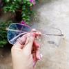 Nuevas gafas de miopía de estilo retro de metal con montura para hombres y mujeres, con el mismo espejo óptico, espejo plano antiluz azul.