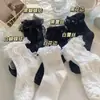 Calcetines Blancos Estilo Japonés con Lazo de Encaje para Primavera/Verano, Delgados, Dulces, de Princesa Lolita, Mary Jane, Femeninos, hasta la Mitad de la Pantorrilla