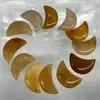 Venda Quente Transfronteiriça Pedra Natural Cristal Ágata Gema Sem Furo Pingente de Lua Mini Lua Crescente Acessórios de Joias Lua