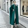 Abrigo chal largo extragrande transfronterizo, corte holgado y adelgazante, abrigo largo tipo bata con solapa y mangas murciélago, gabardina estilo Miyake
