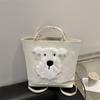 Bolsa de Ombro Bolsa Tote Feminina Estilo Preguiçoso Bonito Casual Linda Personalidade Artística Grande Capacidade Bolsa de Ombro para Deslocamento