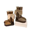 Botas de Nieve del Noreste para Mujer 2025, Botas de Nieve de Lana de Suela Gruesa con Solapa Plegable, Botas Largas de Invierno con Forro de Felpa para Mujer, Zapatos de Algodón para Mujer