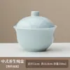 Novo caçarola de cerâmica azul e branca estilo chinês com tampa, caçarola à prova d'água para porção única para ninho de pássaro e ovos cozidos no vapor, panela de barro cerâmico para uso doméstico, panela de sopa para conservação da saúde