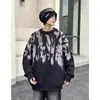 Suéter Tie-Dye Estilo Preguiçoso Coreano para Homens, Nova Malha Outono e Inverno 2025, Marca da Moda, Camiseta Básica Soltinha para Adolescentes