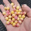 Contas redondas de cor gradiente Jade contas soltas jade rosa amarelo quartzo rocha contas de jade acessórios de joalheria para pulseira colar faça você mesmo contas