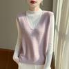 Outono/Inverno Stychy V-Neck Malha Colete Colete Base Camisa Sem Mangas Camisola Colete Colete Camisa