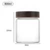 Frasco de Almacenamiento de Madera de Acacia para Uso Diario Frasco Transparente de Borosilicato Alto con Tapa Frasco de Almacenamiento de Vidrio Frasco de Vidrio Sellado