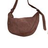 Bolsa transversal de veludo de pele de veado vintage feminina outono e inverno 2024 nova bolsa de bolinho simples estilo coreano bolsa de ombro axila