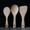 Sartén de haya sin barnizar antiadherente pala para cocinar cuchara de sopa de madera completa espátula pala de madera juego de cucharas de madera venta al por mayor de fábrica