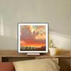 Pintura decorativa de arte de nicho retro francés, paisaje de atardecer, dormitorio, sala de estar, pintura colgante, fondo de sofá nórdico, mural central