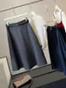 Saia de Conjunto Feminino Vintage de Alto Padrão, Comprimento Médio, Nova Outono 2026, Cintura Alta, Emagrecedora, Elegante para o Trabalho, Saia Evasê