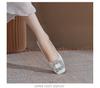 2026 Nuevo Estilo Hebilla Cuadrada Pedrería Tacón Grueso Zapatos de Mujer Punta Cuadrada Retro Casual Boca Baja Zapatos de Abuela para Viajar Zapatos de Piel Genuina