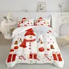 Kit de Textil para el Hogar Navideño con Impresión Digital Cepillada Temu/Jit Transpirable Agradable al Tacto Colcha Funda de Almohada Fábrica de Origen