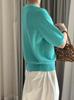 Cardigan Tricotado de Verão Novo Estilo Coreano Retrô Simples Gola V Macio Waxy Sensação de Pele Confortável Top para Mulheres