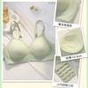 Cartoon peito sem traços cueca feminina peito pequeno push-up fino exterior ampliado peito tipo não-aço anel superior apoio confortável sutiã de apoio macio