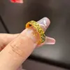 Tres lados flash hielo roto anillo de hielo en vivo con explosión de productos anillo de joyería de temperamento estilo INS sólido para mujer pulsera