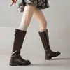 Cubre imperfecciones y estiliza~ Punta redonda cierre lateral botas altas simples versátiles 2026 Invierno nuevo estilo británico botas de montar
