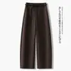 Calça social casual customizada com corte curvo para mulheres, novo estilo primavera e outono 2026, slim-fit, com bom caimento, corte estreito para baixinhas