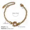 Pulsera de Moda Europea y Americana Collar de Oro de 18K Cadena en Forma de O Collar de Cristal Pulsera de Perlas Collar de Circonita Joyería de Acero Inoxidable