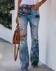 BD 02 260g twill mujer estampado imitación jeans AliExpress ebay Europeo y Americano Comercio exterior pantalones casuales delgados