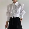 2026 Otoño Nuevo Ropa Femenina Transfronteriza Europea y Americana Sentido del Diseño Holgado Versátil Color Sólido Solapa Bolsillo Camisa Top