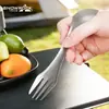 Cuchara y Tenedor Doble Propósito Snow Rock de Titanio Puro para Picnic al Aire Libre y Camping, Cubiertos Multifuncionales Portátiles