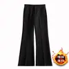 Nuevos Pantalones de Vestir Acampanados para Hombre para Otoño e Invierno, Cómodos y Cálidos, Pantalones Casuales con Forro de Felpa, Estilo Coreano, Sin Arrugas, Pantalones de Traje Versátiles, Modernos