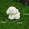 Perro bichón blanco lindo micro paisajismo en maceta paisajismo pequeño adornos cachorro decoración de consola central de coche accesorios diy