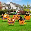 Estacas de chão de abóbora de Halloween mais vendidas internacionalmente com rostos de fantasmas, esqueletos, fantasmas, gatos pretos e trenzinhos para decoração de quintal ao ar livre