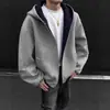 Moletom Cardigan Pesado Masculino Tamanho Plus Outono Formato Corredor Americano Jaqueta com Capuz High Street Color Block Jaqueta Casual Tendência