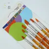 Set de brochas de aceite de pelo de nylon punta oblicua para pintura acrílica 6 barras de plástico transparentes bolígrafo de gouache